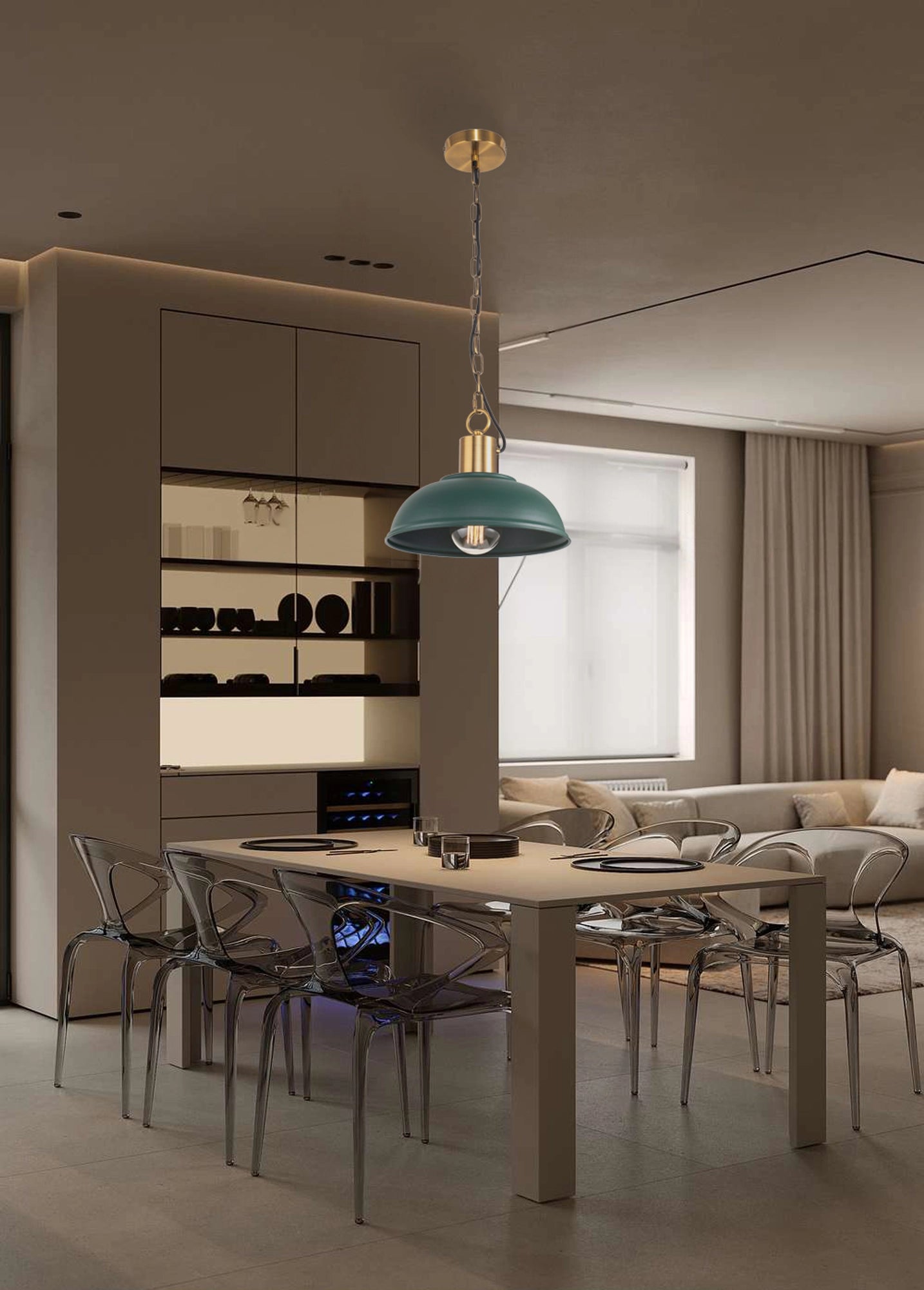 Pendant lamp on a chain "Dome"