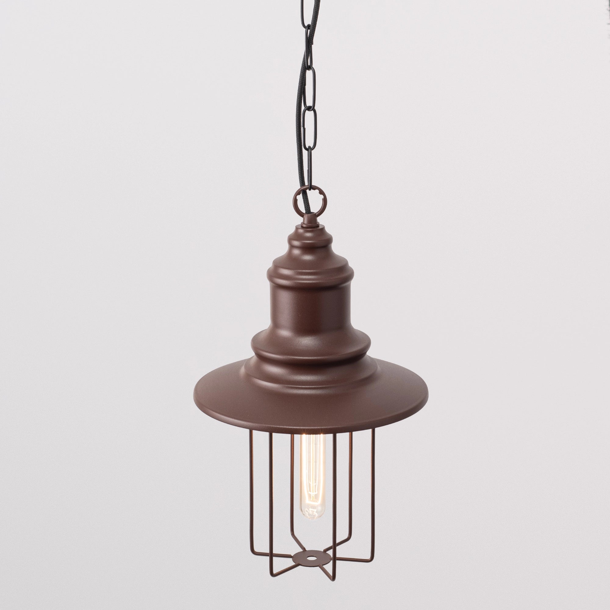 Pendant Light on Chain "Pottery Cage"