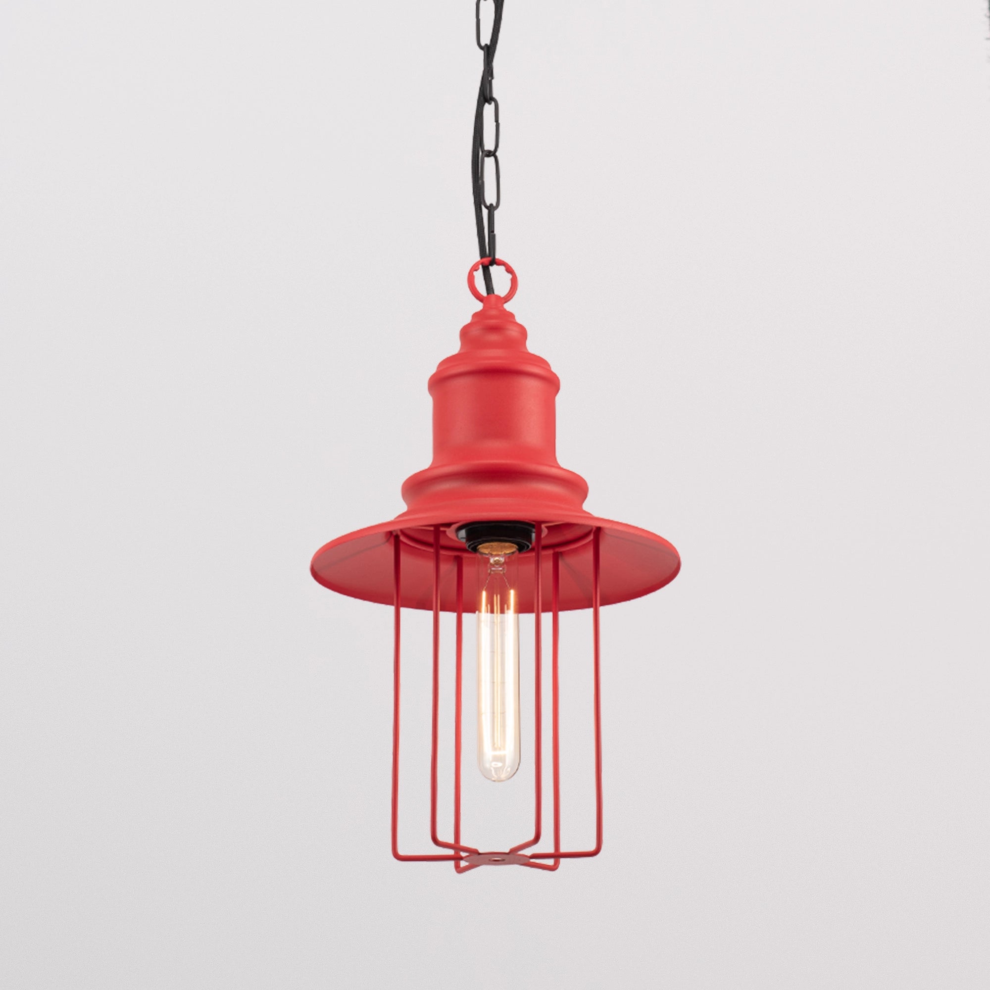 Pendant Light on Chain "Pottery Cage"