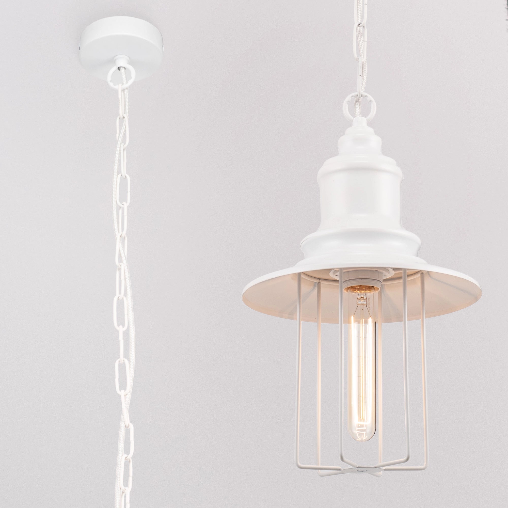 Pendant Light on Chain "Pottery Cage"