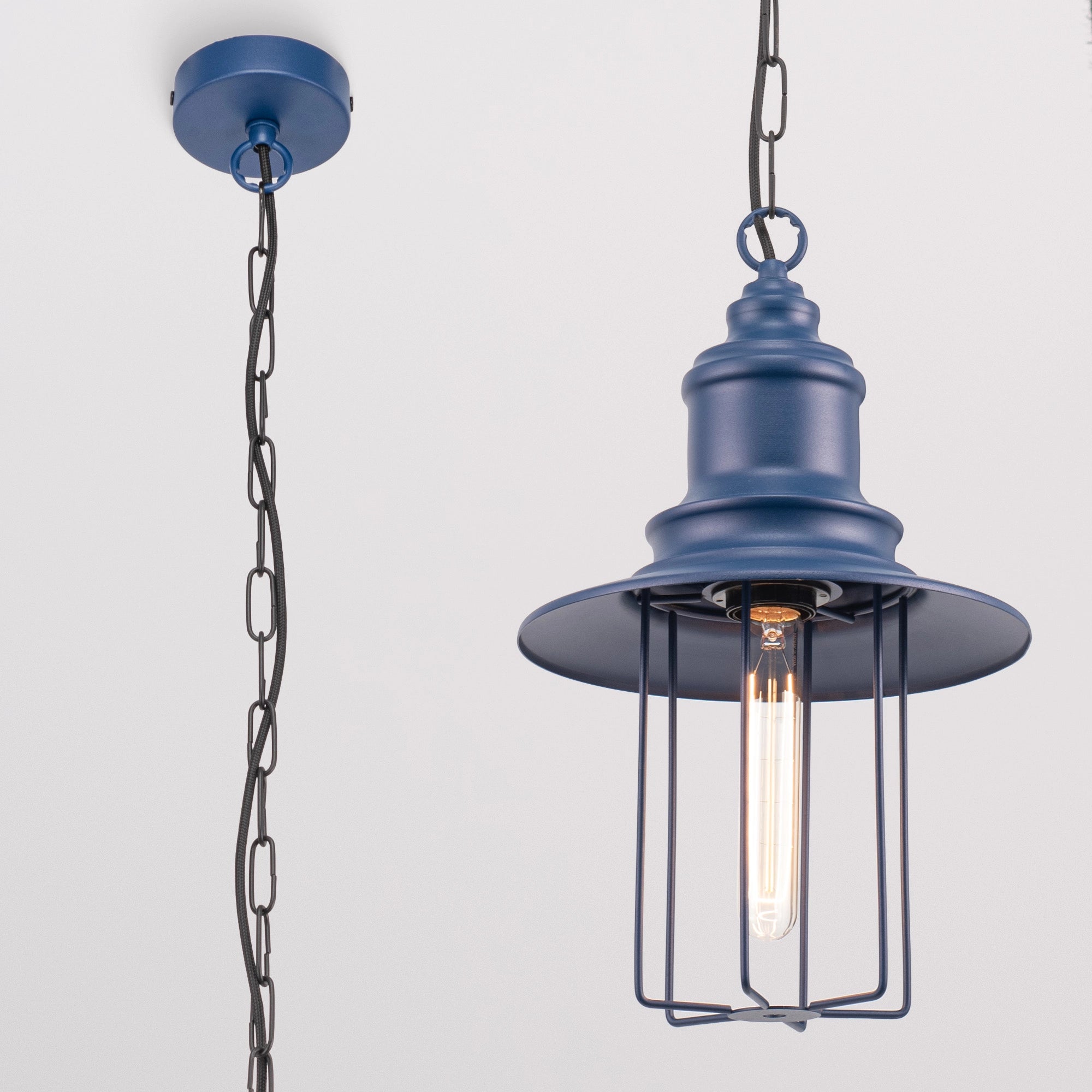 Pendant Light on Chain "Pottery Cage"