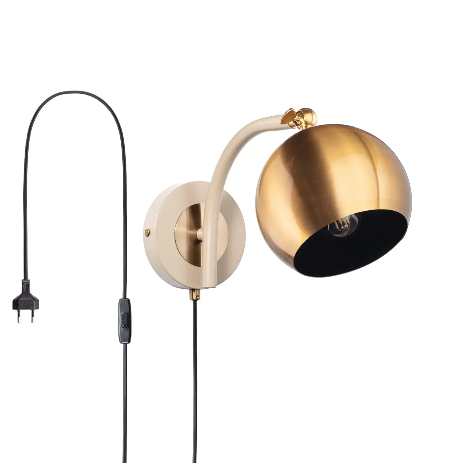Flush mount wall lamp Gold Peonio beige (Nude Japandi collection)