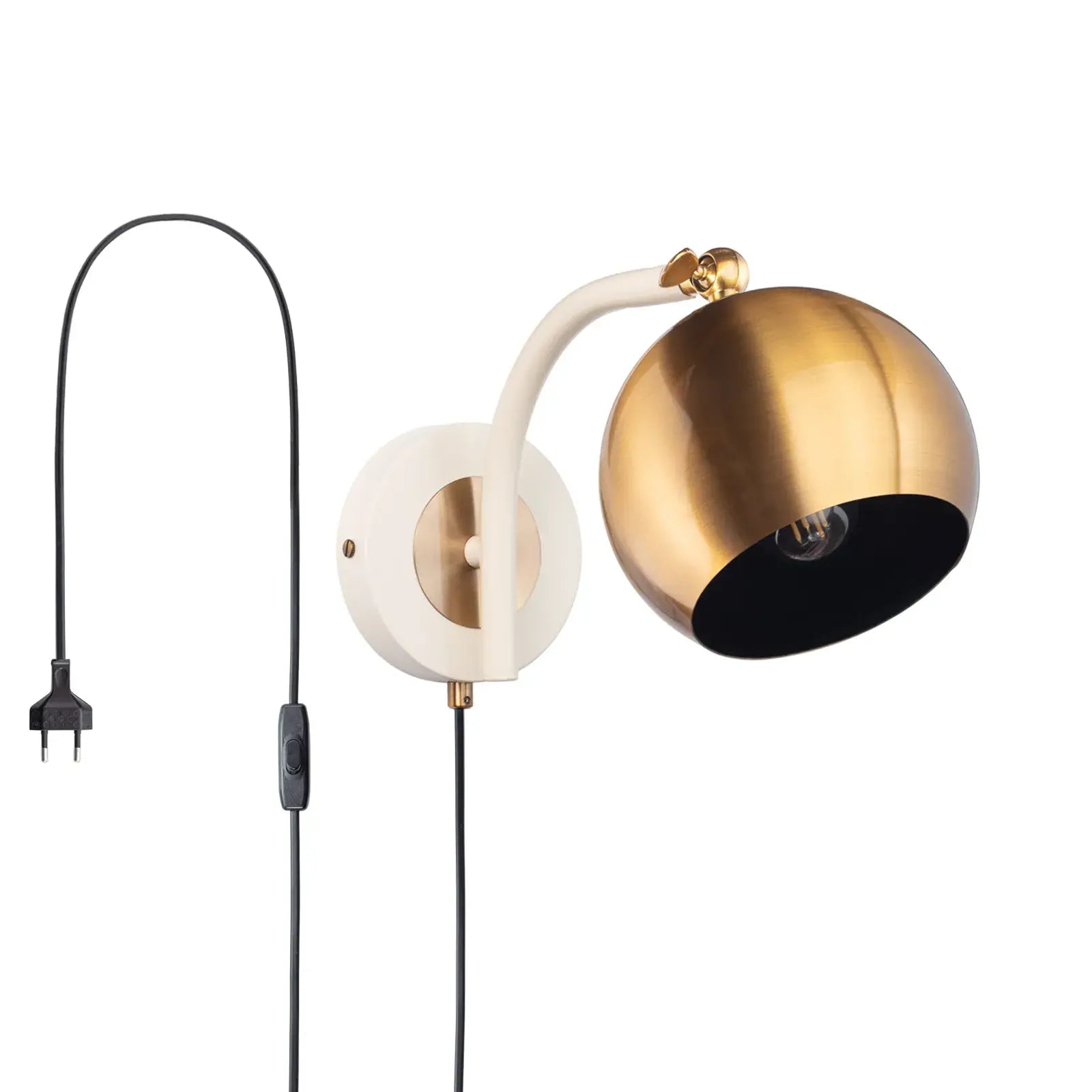 Flush mount wall lamp Gold Peonio beige (Nude Japandi collection)