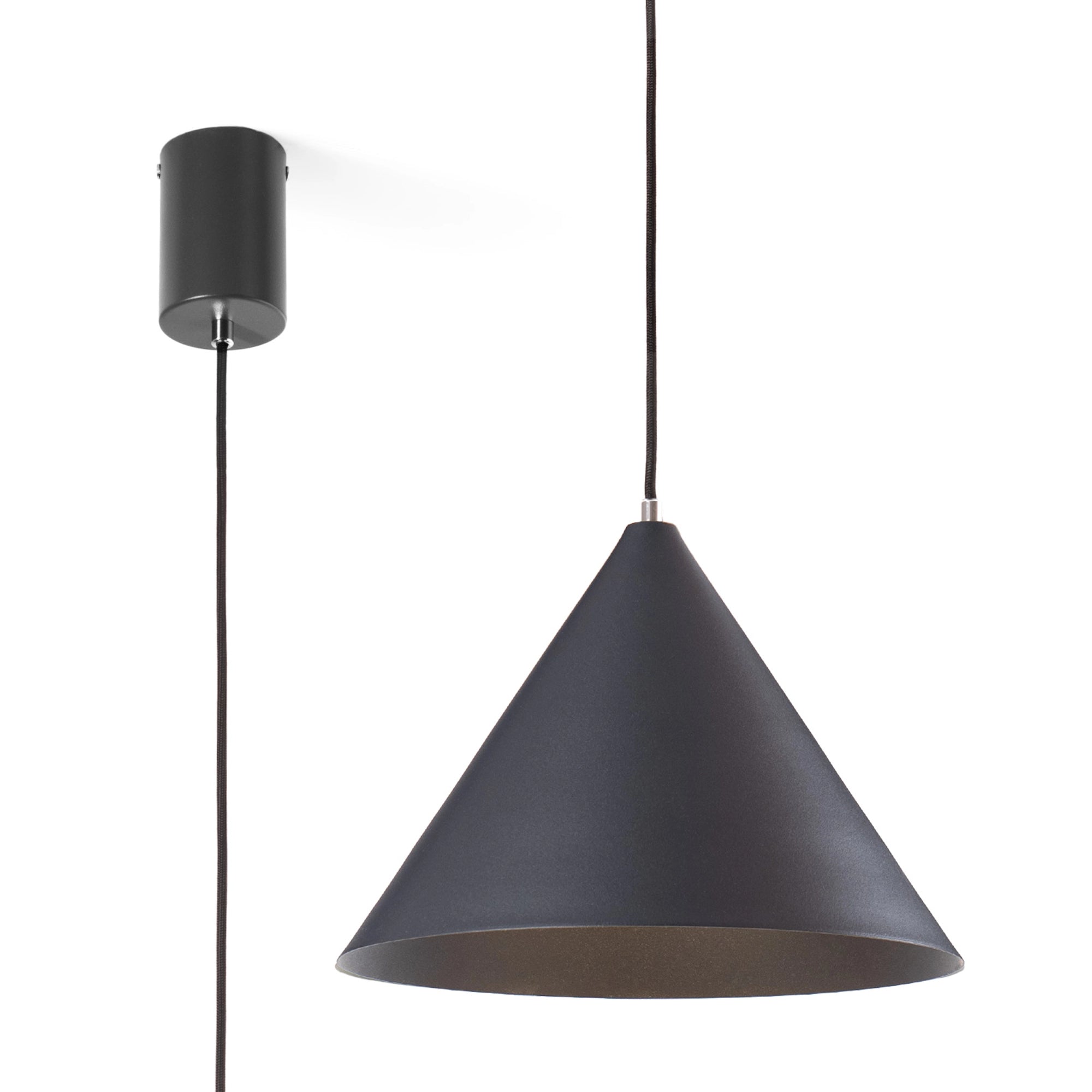 White Metal Pendant Lamp "Conus Marsala"