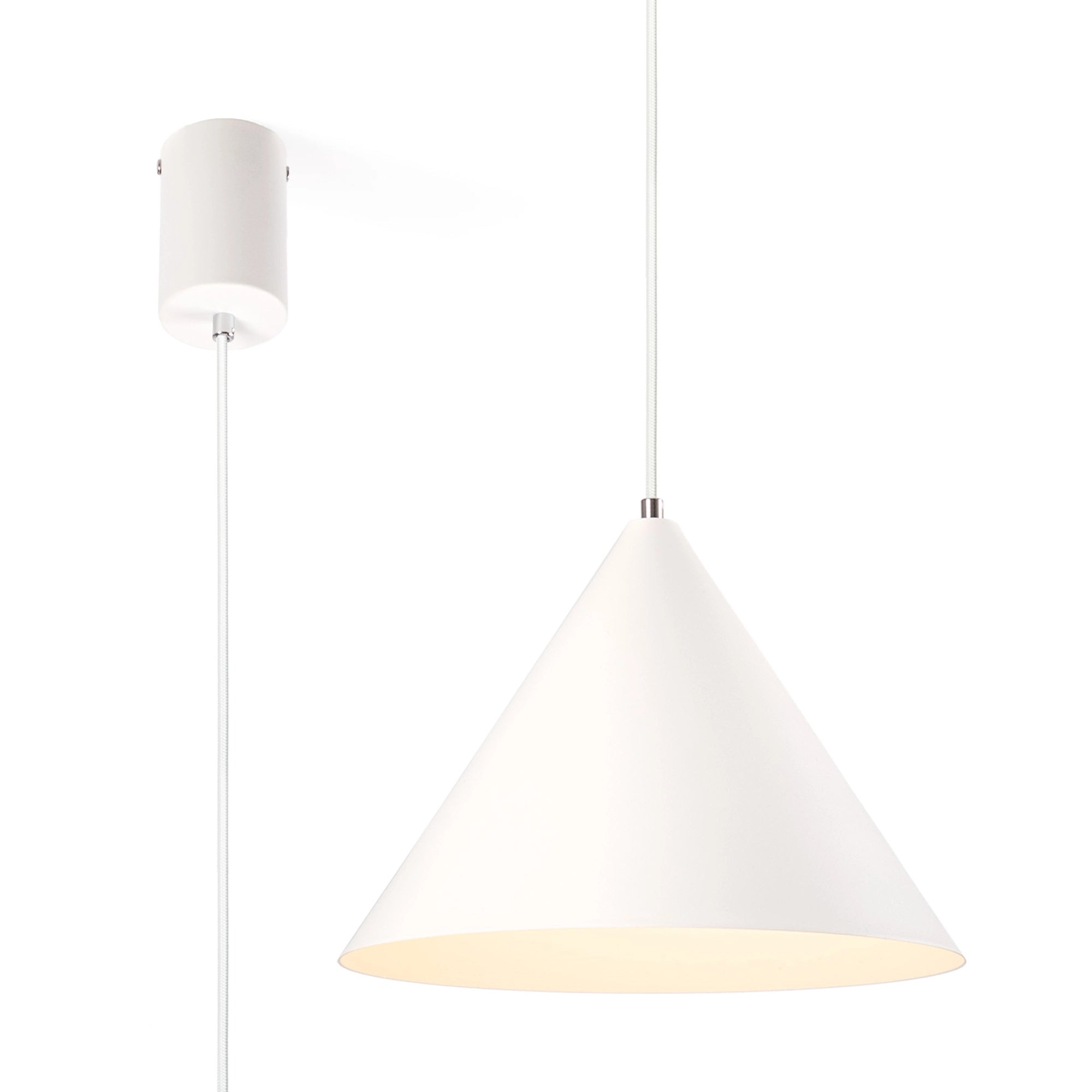 White Metal Pendant Lamp "Conus Marsala"