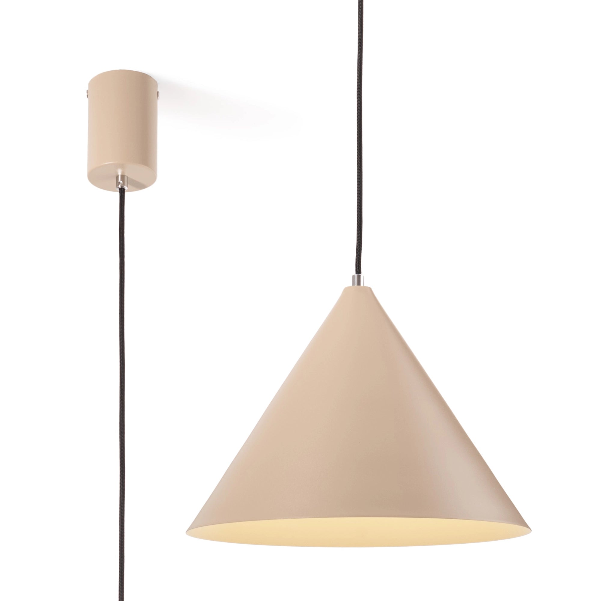 White Metal Pendant Lamp "Conus Marsala"