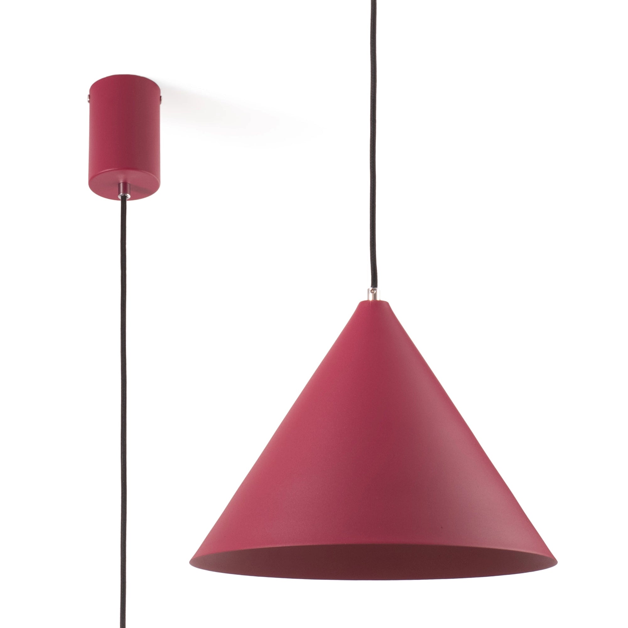 White Metal Pendant Lamp "Conus Marsala"