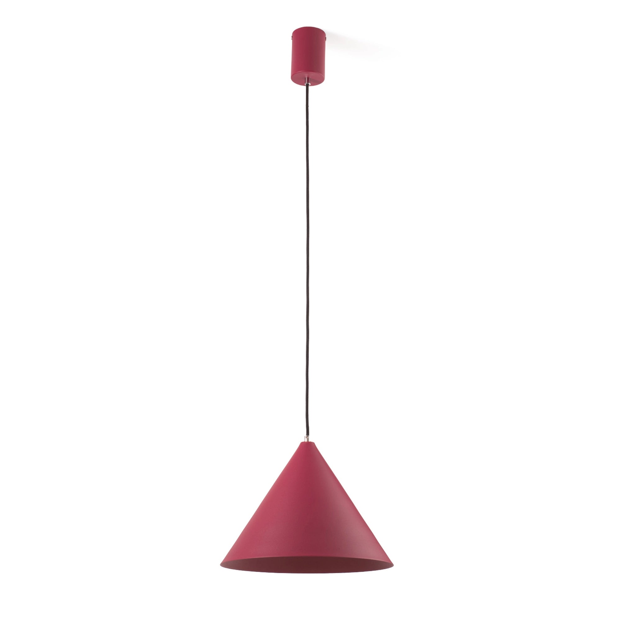 White Metal Pendant Lamp "Conus Marsala"