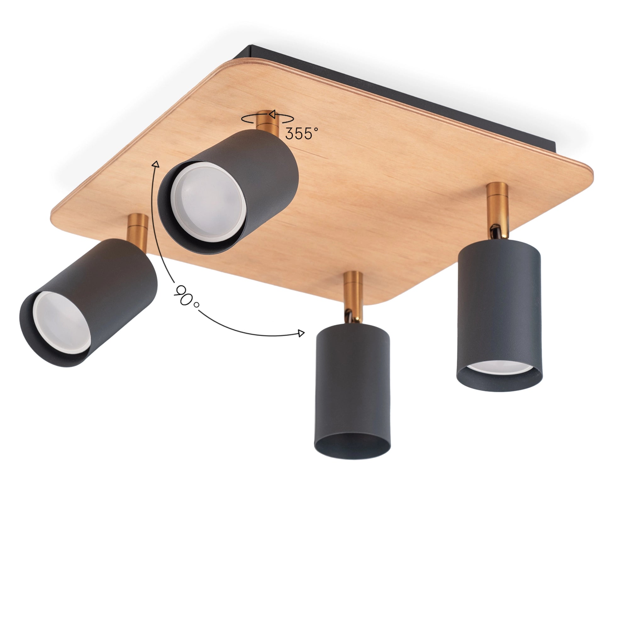 Pendant Lamp "Wood Spot Quattro Grey (Nowowood Line)"