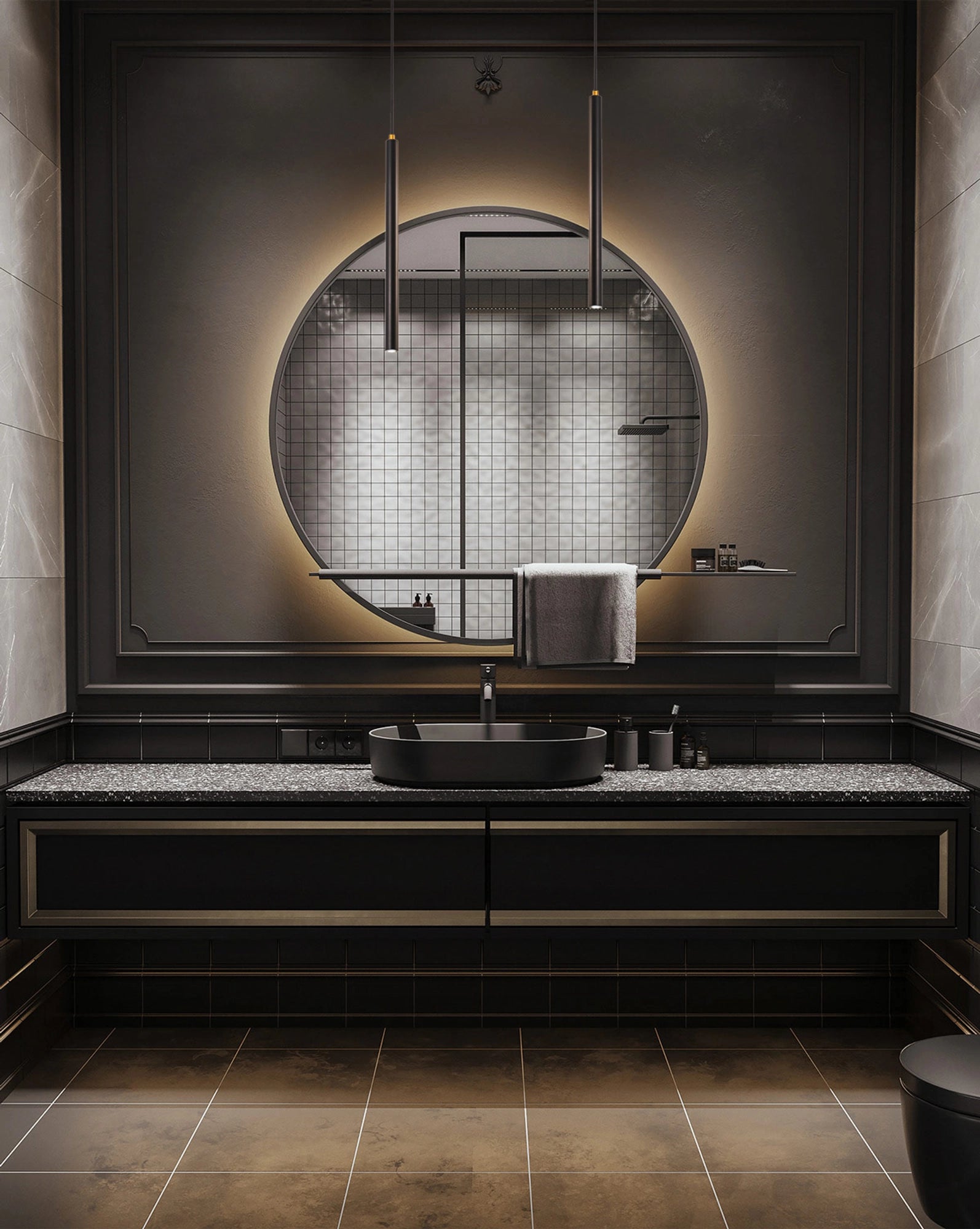 Tube pendant light "Wand"